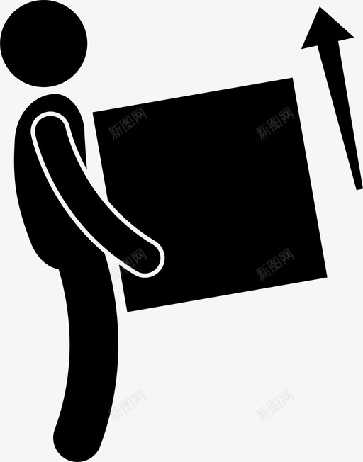 人抬箱物体上图标svg_新图网 https://ixintu.com 上 人抬箱 人移动箱动作姿势 物体