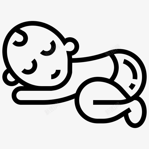 新生儿可爱婴儿图标svg_新图网 https://ixintu.com 可爱 婴儿 必需品 新生儿 睡眠