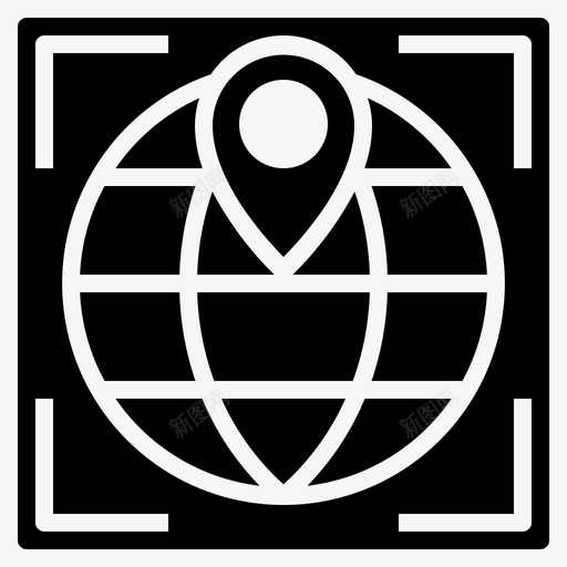 地球位置标记指针图标svg_新图网 https://ixintu.com 位置 图示 地图 地球 导航 指针 标记
