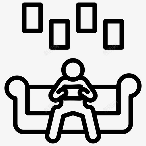 在沙发上用电话拿着手机男人用手机图标svg_新图网 https://ixintu.com 在沙发上用电话 在线向量图标的地方使用手机 手机成瘾 拿着手机 智能手机的使用 男人用手机