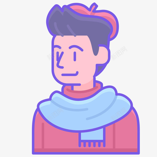 艺术家阿凡达男线性颜色图标svg_新图网 https://ixintu.com 线性 艺术家 达男 阿凡 颜色