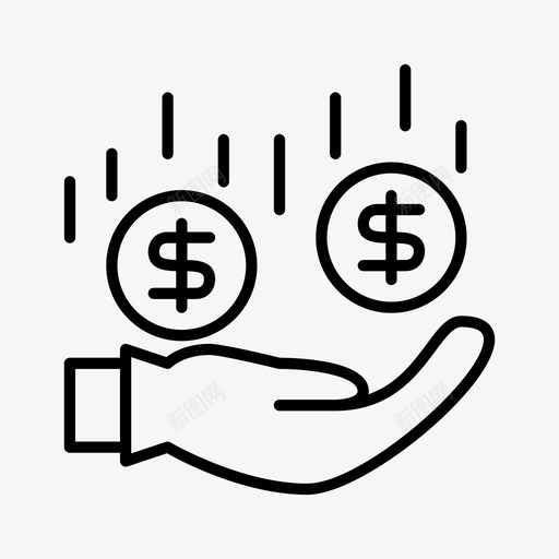 硬币收益资金图标svg_新图网 https://ixintu.com 得到 手 收益 硬币 财务2 资金