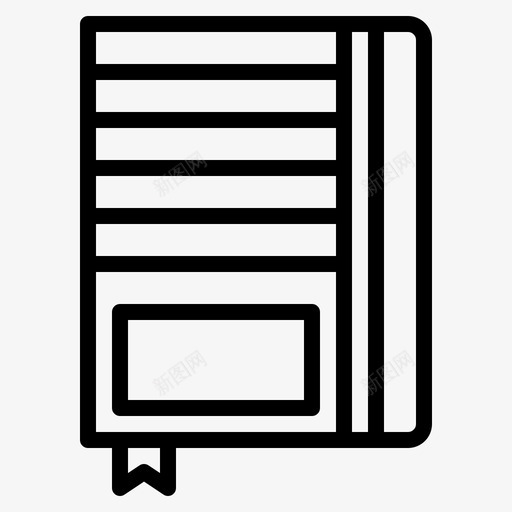 笔记本办公文具19直线型图标svg_新图网 https://ixintu.com 办公文具 直线 笔记本 线型