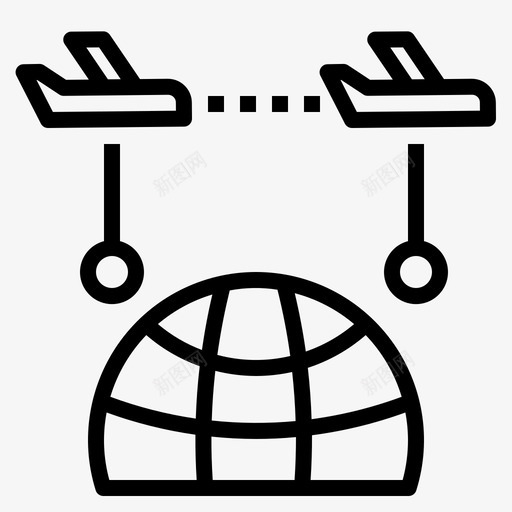 航班转机航班间飞机图标svg_新图网 https://ixintu.com 中转 标志 航班 转机 飞机