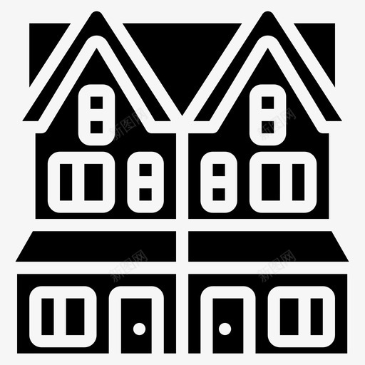 豪宅住宅2填充图标svg_新图网 https://ixintu.com 住宅 填充 豪宅