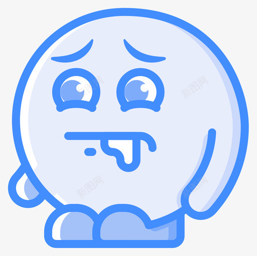 生病了表情符号1蓝色图标svg_新图网 https://ixintu.com 生病 病了 符号 蓝色 表情