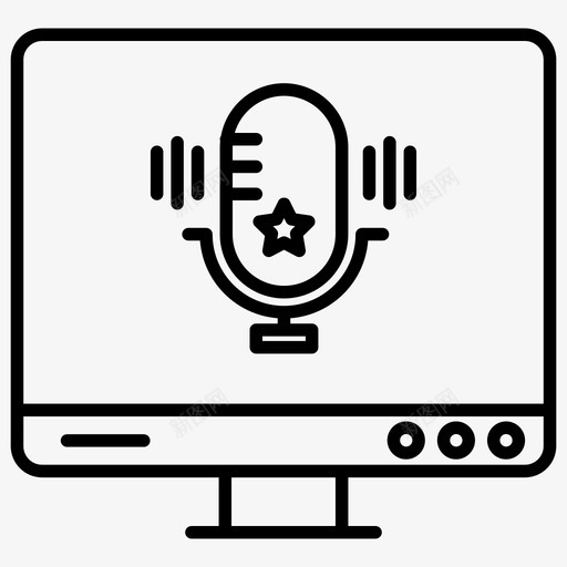 声音技术录音麦克风图标svg_新图网 https://ixintu.com 声音技术 录音 录音机 现代技术线向量图标集 麦克风