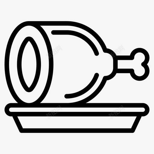 鸡腿片鸡腿鸡腿肉图标svg_新图网 https://ixintu.com 向量 图标 食品 鸡腿