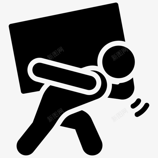 物流人工载人包装载人箱图标svg_新图网 https://ixintu.com 人工 包装 图标 字形 物流 纸板 载人