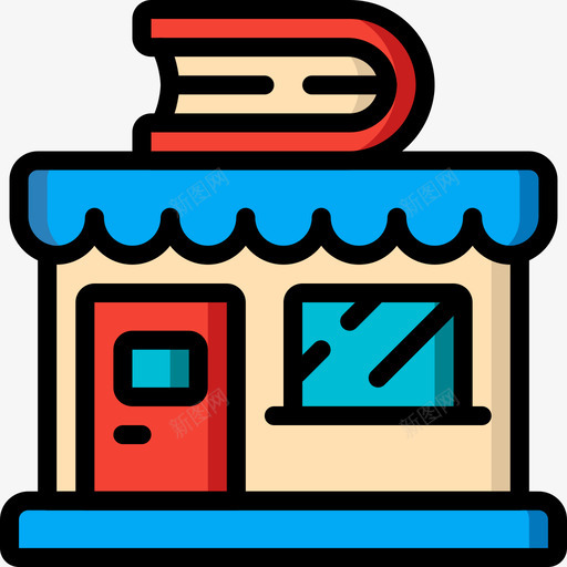 书店便利设施6线性颜色图标svg_新图网 https://ixintu.com 书店 便利设施 线性 颜色