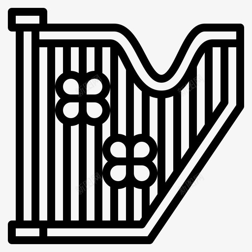竖琴多媒体音乐图标svg_新图网 https://ixintu.com 圣帕特里克日 多媒体 竖琴 管弦乐队 音乐