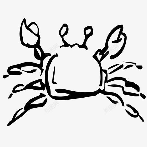 螃蟹吃海鲜图标svg_新图网 https://ixintu.com 海鲜 螃蟹
