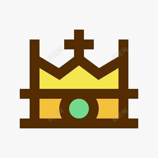 皇冠中世纪56线性颜色图标svg_新图网 https://ixintu.com 中世纪56 皇冠 线性颜色