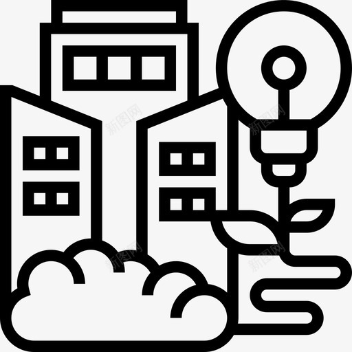 理念建筑34线性图标svg_新图网 https://ixintu.com 建筑 理念 线性