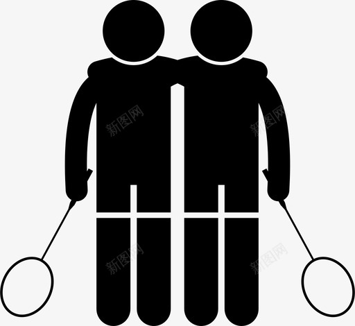 羽毛球双人搭档球员团队图标svg_新图网 https://ixintu.com 团队 球员 羽毛球双人搭档 羽毛球运动员