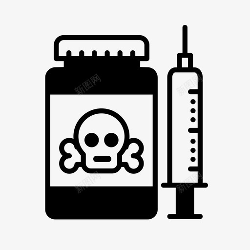 毒药死亡头骨图标svg_新图网 https://ixintu.com 头骨 有毒 死亡 毒药 注射器 犯罪