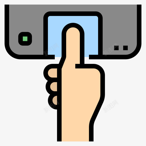 指纹扫描工作日2线颜色图标svg_新图网 https://ixintu.com 工作日2 指纹扫描 线颜色