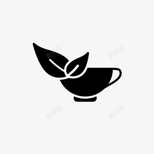 花草茶美容雕文图标svg_新图网 https://ixintu.com 图标 水疗 美容 美容和水疗图标雕文 花草茶 雕文