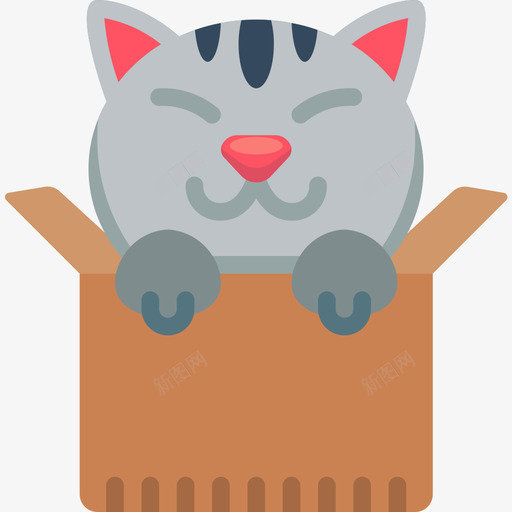 盒子猫化身扁平图标svg_新图网 https://ixintu.com 化身 扁平 盒子