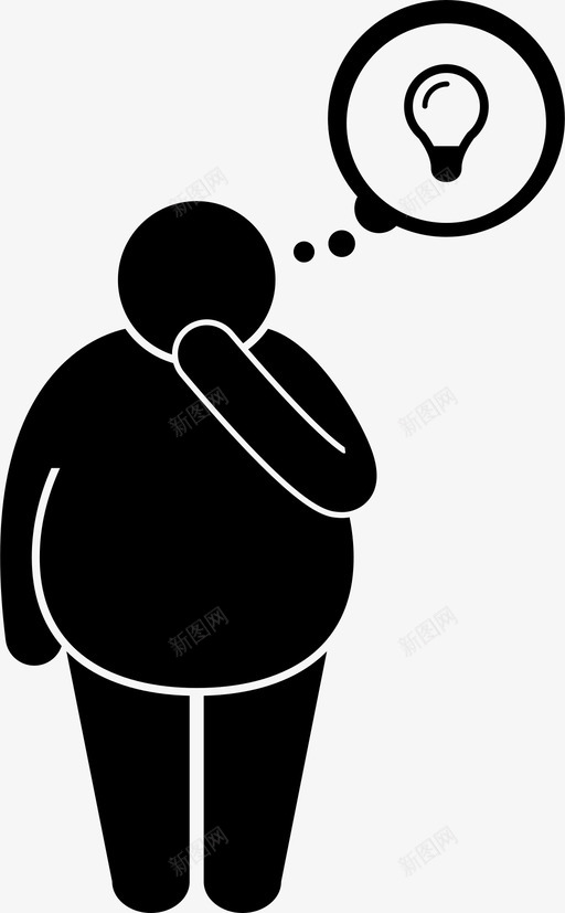 胖子的想法灯泡超重图标svg_新图网 https://ixintu.com 思考 棒身材胖子 灯泡 胖子的想法 超重