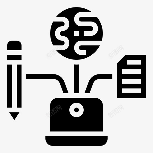 知识创意整合图标svg_新图网 https://ixintu.com glyph1 创意 学习 技术 教育 整合 知识