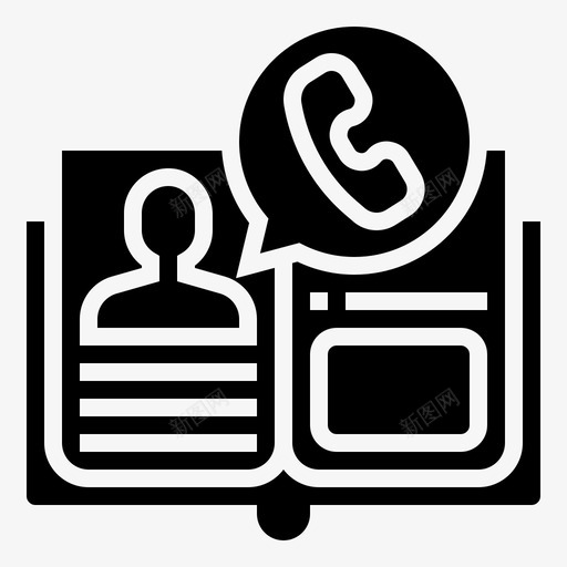电话簿对话资产21字形图标svg_新图网 https://ixintu.com 字形 对话 电话簿 资产