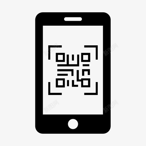 二维码认证条形码图标svg_新图网 https://ixintu.com 二维 图标 字形 手机 条形码 电子商务 认证