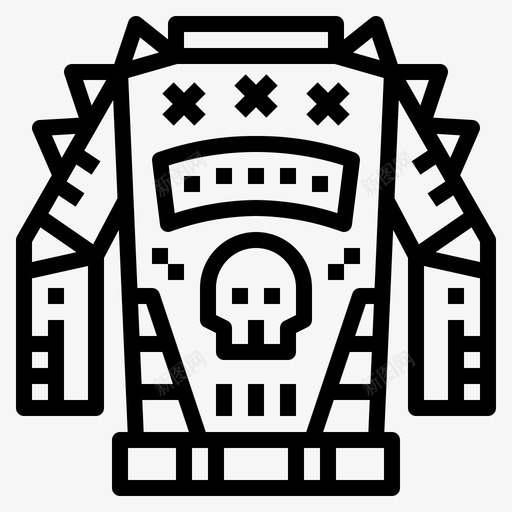 夹克朋克摇滚直线型图标svg_新图网 https://ixintu.com 夹克 朋克摇滚 直线型
