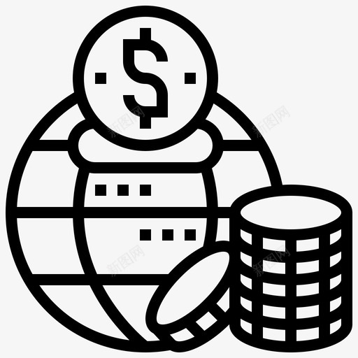 货币硬币经济图标svg_新图网 https://ixintu.com 众筹热线 全球 硬币 经济 网络 货币