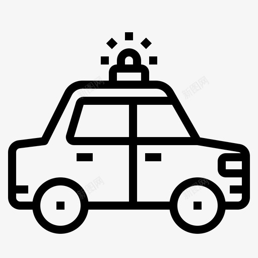 警车13号车直线型图标svg_新图网 https://ixintu.com 13号车 直线型 警车