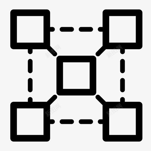 区块链区块账本图标svg_新图网 https://ixintu.com 区块 商业 系统 网络 账本 金融