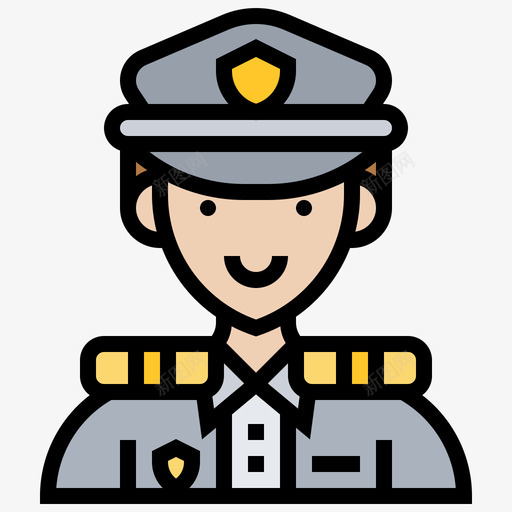 警察职业男性4直系肤色图标svg_新图网 https://ixintu.com 直系肤色 职业男性4 警察