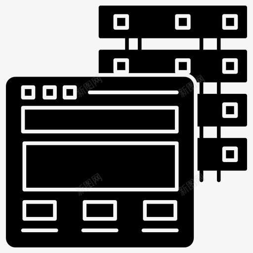 web服务器存储服务器web托管图标svg_新图网 https://ixintu.com web托管 web服务器 关于web开发glyph向量图标的信息图形元素集 可视化服务器 多个服务器 存储服务器