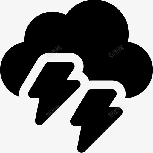雷雨气候变化10充满图标svg_新图网 https://ixintu.com 充满 气候变化 雷雨