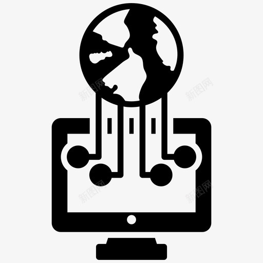 全球网络分支网络全球连通性图标svg_新图网 https://ixintu.com 一套 全球 全球化 全球网 分支 国际 国际网 技术 现代 网络 连通性