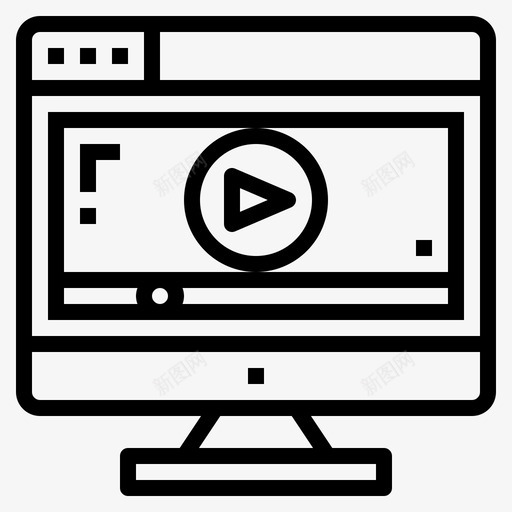 视频播放器互联网电影图标svg_新图网 https://ixintu.com 互联网 多媒体 播放器 电影 视频