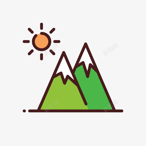 山脉公园5线性颜色图标svg_新图网 https://ixintu.com 公园 山脉 线性 颜色
