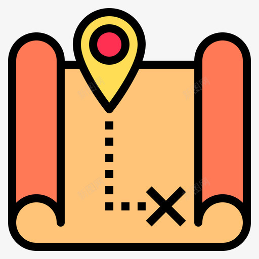 地图导航和地图27线性颜色图标svg_新图网 https://ixintu.com 地图 导航 线性 颜色