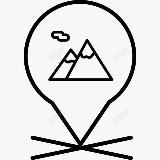 景观地图山脉图标svg_新图网 https://ixintu.com v3 图钉 地图 山脉 景观