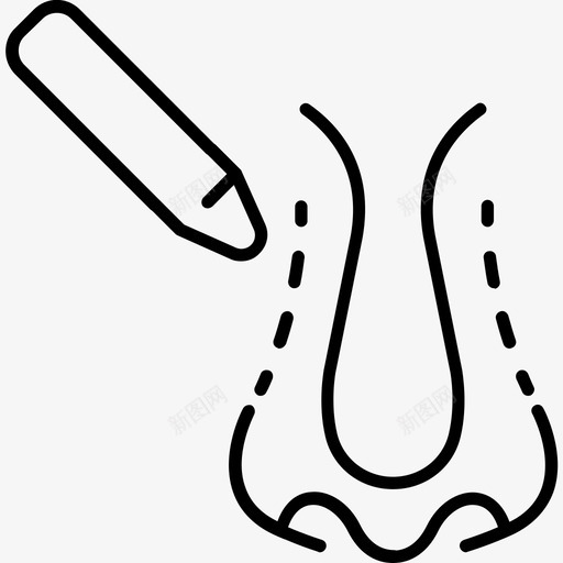 整形手术矫正鼻子图标svg_新图网 https://ixintu.com 手术 整形手术 矫正 鼻子
