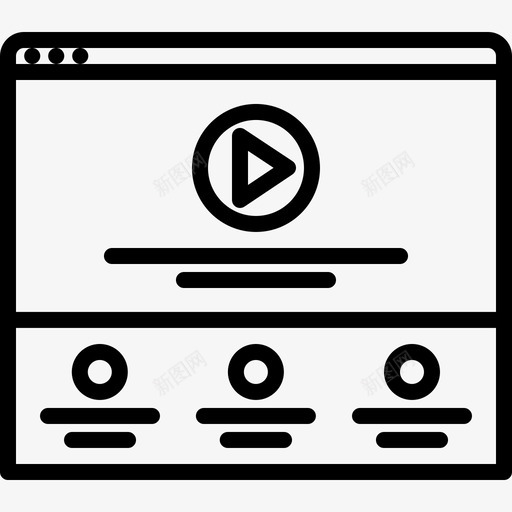 视频播放器网站5线性图标svg_新图网 https://ixintu.com 线性 网站5 视频播放器