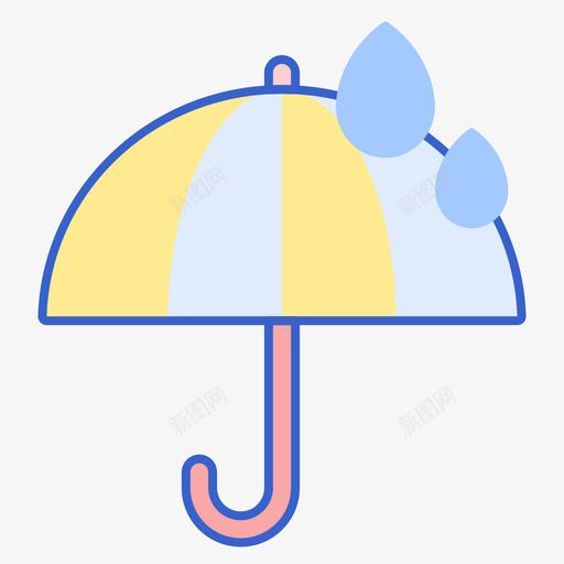 伞天气221线形颜色图标svg_新图网 https://ixintu.com 天气 线形 颜色