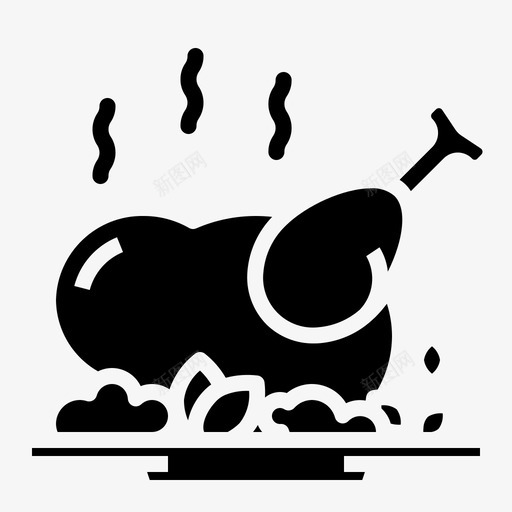 鸡肉食品146固体图标svg_新图网 https://ixintu.com 固体 食品146 鸡肉