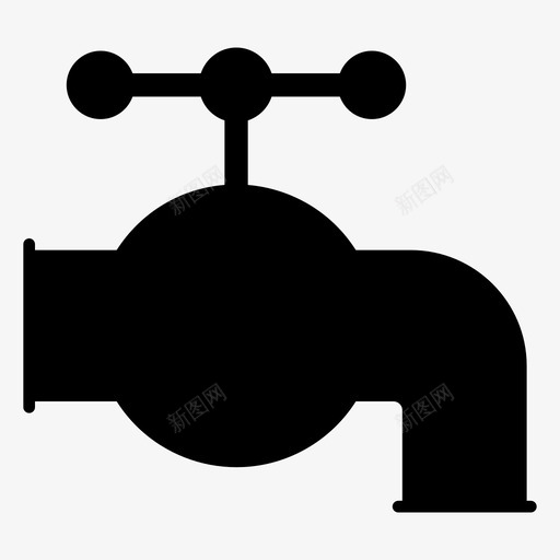 水阀油阀水龙头图标svg_新图网 https://ixintu.com 水管 水阀 水龙头 油阀 管工