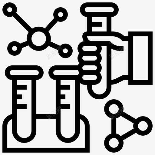 分子生物工程21线性图标svg_新图网 https://ixintu.com 分子 生物工程 线性