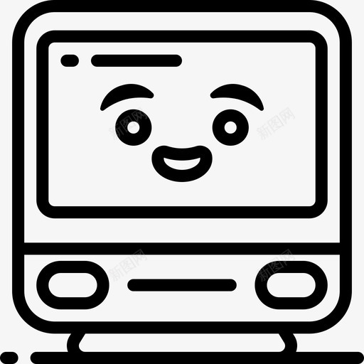 电脑可爱的科技3直线型图标svg_新图网 https://ixintu.com 可爱的科技3 电脑 直线型