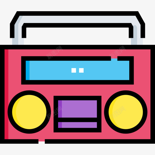 Boombox嬉皮士25线性颜色图标svg_新图网 https://ixintu.com Boombox 嬉皮士25 线性颜色