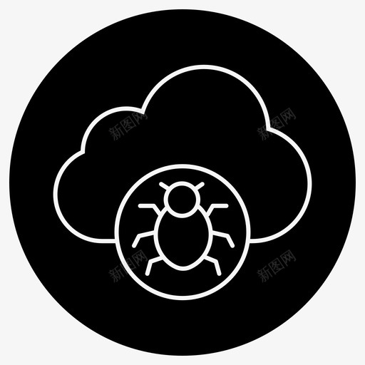 网虫云错误安全图标svg_新图网 https://ixintu.com 威胁 安全 电脑 病毒 程式 网虫 错误
