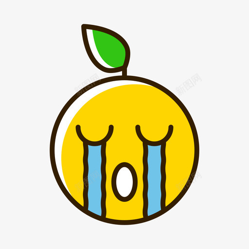 哭表情图26线性颜色图标svg_新图网 https://ixintu.com 线性 表情 颜色