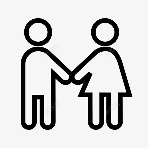 牵手合作朋友图标svg_新图网 https://ixintu.com 合作 帮助 朋友 爱 牵手